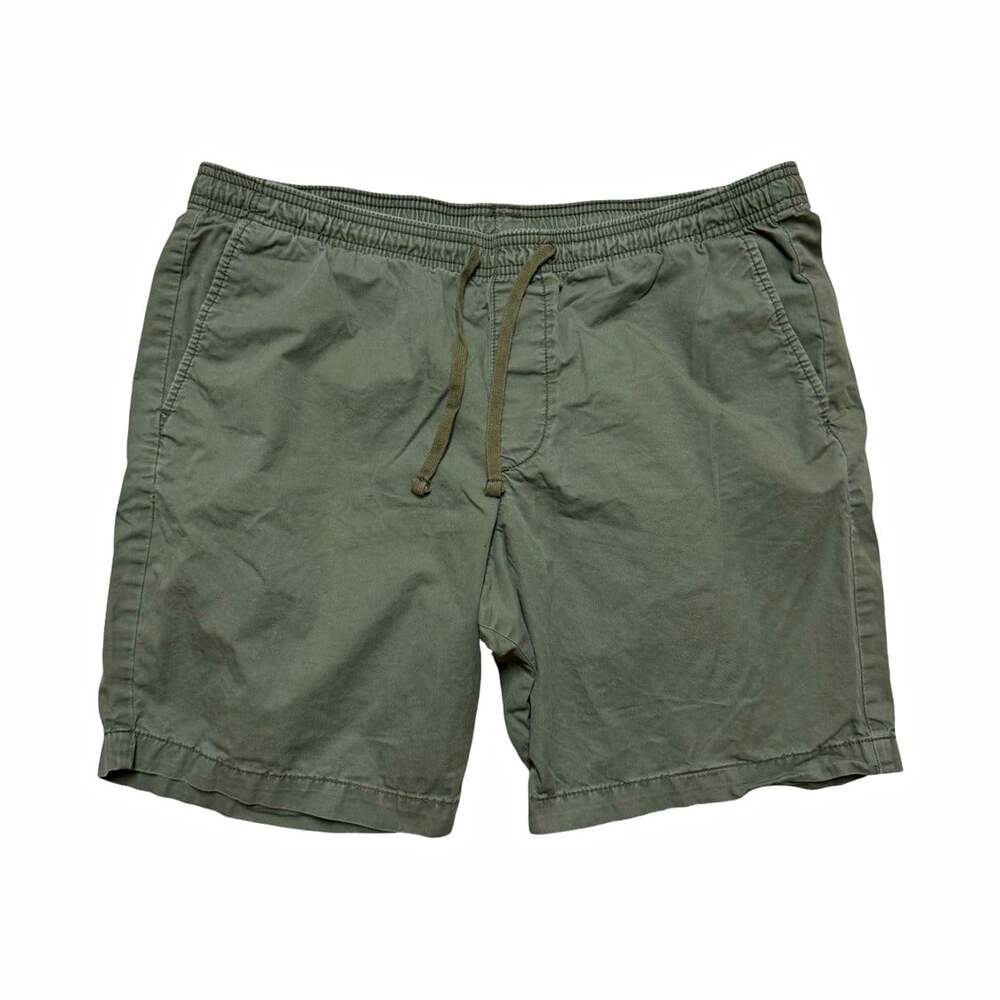 GAP Men’s Green Cotton Chino Shorts Drawstring Elastic Waist Pockets Size L